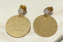 Grandes Boucles d'oreilles Sun Nacre blanche