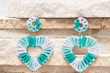 Boucles d'oreilles Thea Menthe Jade