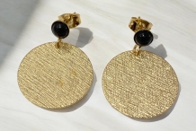 Grandes Boucles d'oreilles Sun Agate Noire