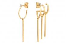 Créoles dépareillées Scarlett cristal