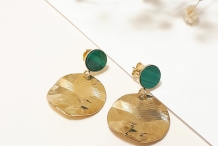 Boucles d'oreilles Dune S malachite