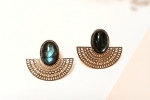 Boucles d'oreilles Aztèque Labradorite