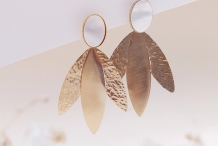 Boucles d'oreilles Grande Marquise Nacre Blanche 