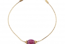 Bracelet chaine Stone Rubis rose