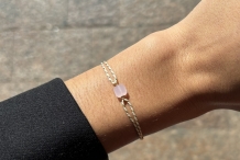 Bracelet Ruban Rose White
