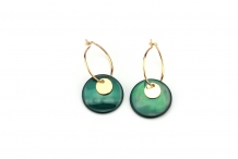 Boucles d'oreilles Shell vert canard 