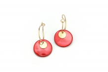 Boucles d'oreilles Shell rouge ecarlate 