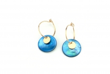Boucles d'oreilles Shell bleu ciel 