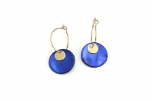Boucles d'oreilles Shell bleu electrique