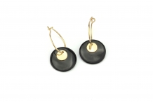 Boucles d'oreilles Shell noire 