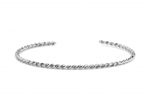 Jonc torsadé diamanté plaqué argent