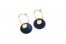 Boucles d'oreilles Shell bleu marine