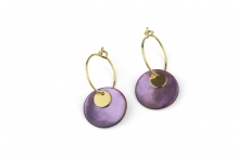 Boucles d'oreilles Shell parme