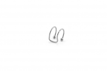 Mini Cuff double diamanté plaqué argent