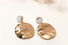 Boucles d'oreilles Dune M Nacre Blanche