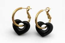 Boucles d'oreilles Baby Heart Noir
