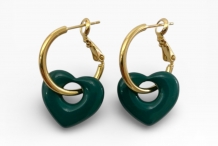 Boucles d'oreilles Baby Heart Vert