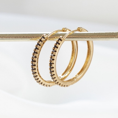 Boucles d'oreilles Logan Noires