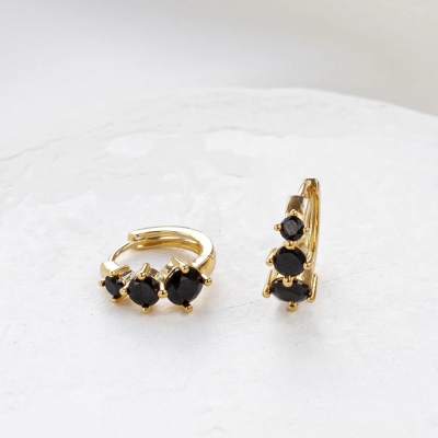 Boucles d'oreilles Diaz Noires