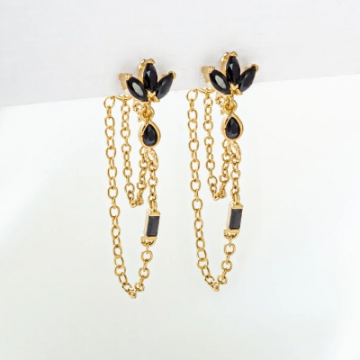 Boucles d'oreilles Zoé Noires