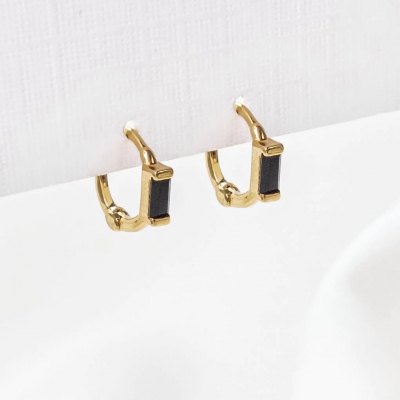 Boucles d'oreilles Ryan small Noires