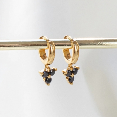 Boucles d'oreilles Blaire Hoop Noires