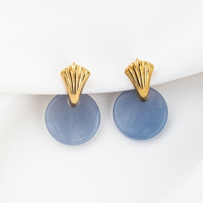 Boucle d'oreille Sylvie Bleu Ciel