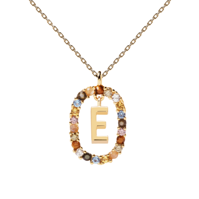 Collier Lettre ovale E Or