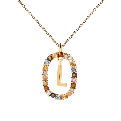 Collier Lettre ovale L Or