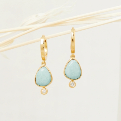 Boucles d'oreilles Naomi Amazonite