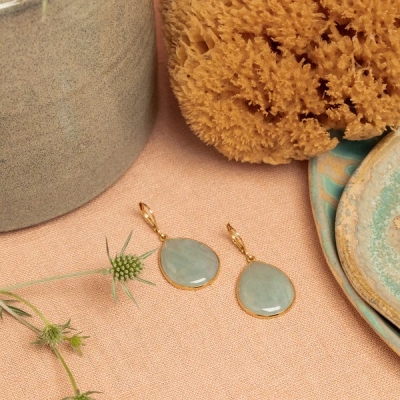 Boucles d'oreilles Olga Aigue-Marine
