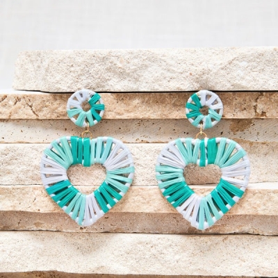Boucles d'oreilles Thea Menthe Jade