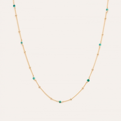 Collier Satellite Turquoise Gold Filled Or