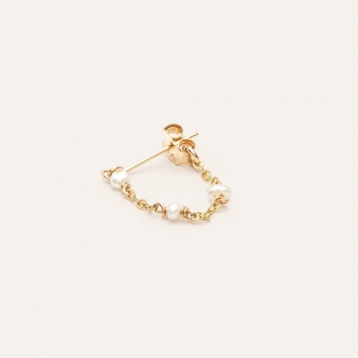 Boucle d'oreille Satellite chainette Perle de culture