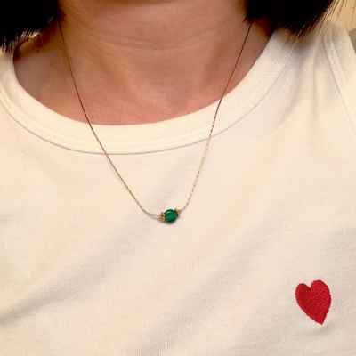 Collier chaine Stone Malachite