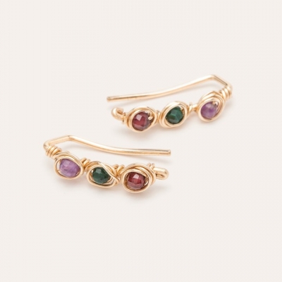 Climber œillet pierres goldfilled or