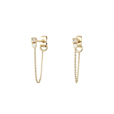 Boucles d'oreilles chaînes Amants cristal