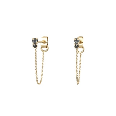 Boucles d'oreilles chaînes Amants Silver night