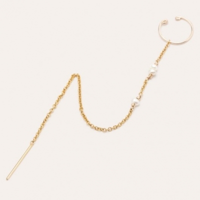 Bijou d'oreille céleste chainette goldfilled or