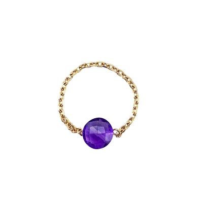 Bague Marion lentille Ametyste