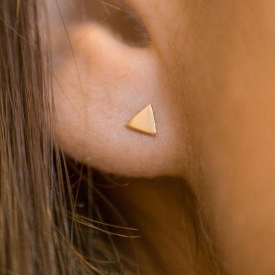 Boucles d'oreilles puces mini coeur doré