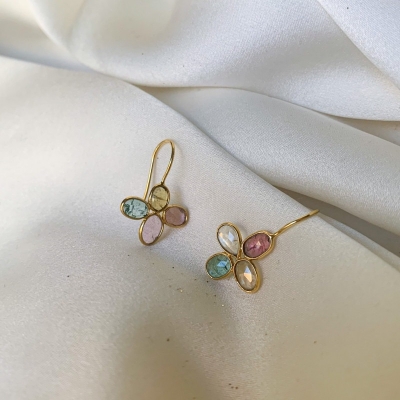 Boucles D'oreilles Tourmalines Serties Rani