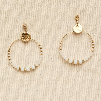 Boucles d'oreilles Mina Beige 