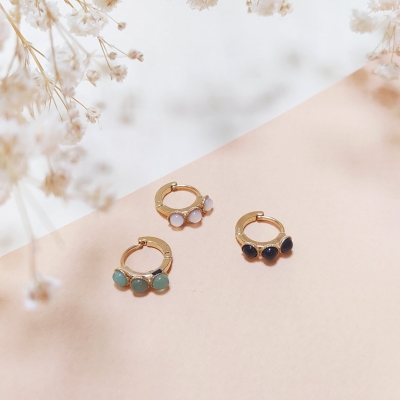 Boucles d'oreilles Nano nacre grise