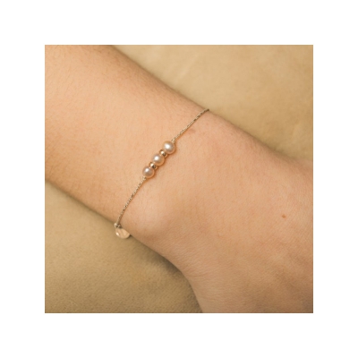 Bracelet Monoi - 3 nacres roses