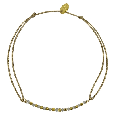 Bracelet Longmont - zircon et billes plaquées or