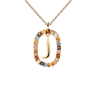 Collier Lettre ovale J Or