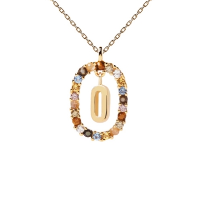 Collier Lettre ovale O Or
