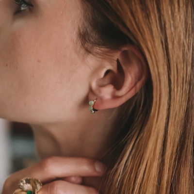 Boucles d'oreilles Nano malachite