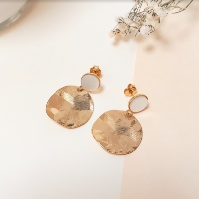 Boucles d'oreilles Dune S nacre blanche
